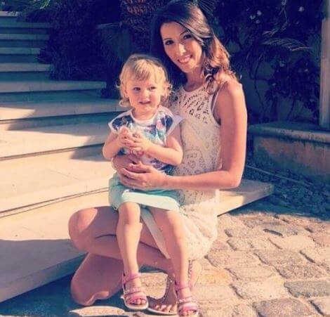 Jennifer Giroud with her child.